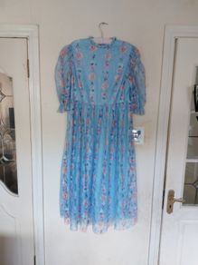 Blue Floral Occasion Dress