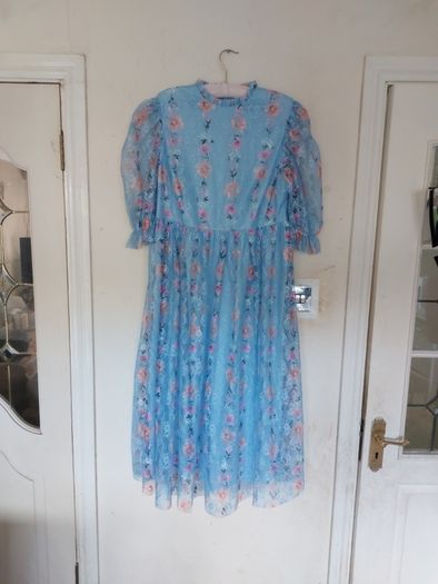 Blue Floral Occasion Dress
