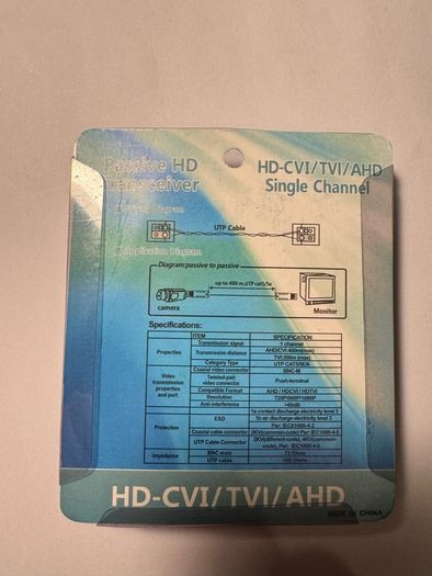 HD Video Balun Mini CCTV BNC Transceiver