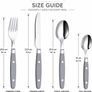 EXZACT 24 Piece Cutlery Set Stainless Steel Grey Rivet Handles - Brand New Image 2