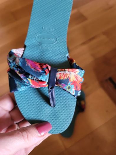 Saint Tropez Havaianas Flip Flops in Blue Floral Print