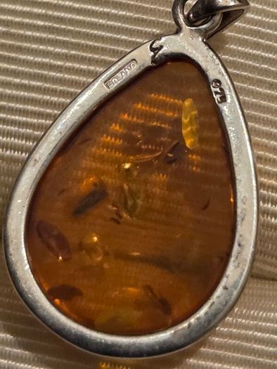 925 Sterling Silver Baltic Amber Pendant