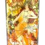 Vintage Art Nouveau Style Hand Painted and stained glass Glass Panel Image 3