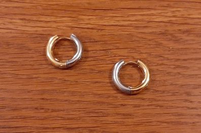 Pretty gold/silver loop earrings (fashion jewellery)