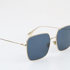 CHRISTIAN DIOR LKSA9 CD logo gold trim light blue square frame sunnies