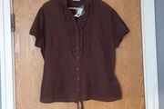 Wallis Brown Blouse. S.20   B.N.W.T.