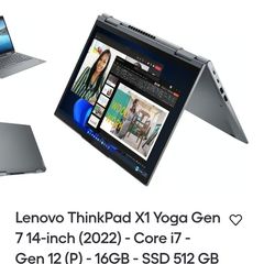 Lenovo ThinkPad X1 Yoga Gen 7 - 4K OLED, Ultra-Light CNC Aluminum, Intel i7-1260P, 16GB LPDDR5, 512GB NVMe SSD, Charger Included