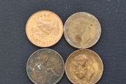 Farthing Coins x4 Great Britain UK 1926 1942 1948