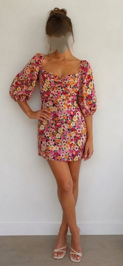 dress Bnwt Bershka 100% cotton floral dress size large off shoulder with sleeves