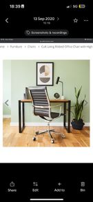 6 x Eames Style Chrome and Faux Leather Office Chairs Black (priced each)