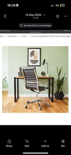 6 x Eames Style Chrome and Faux Leather Office Chairs Black (priced each)