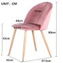 6 Dining Chairs With Soft Velvet And Metal Legs Accent Leisure Chairs for Kitchen Dining Room Living Room Pink Image 2