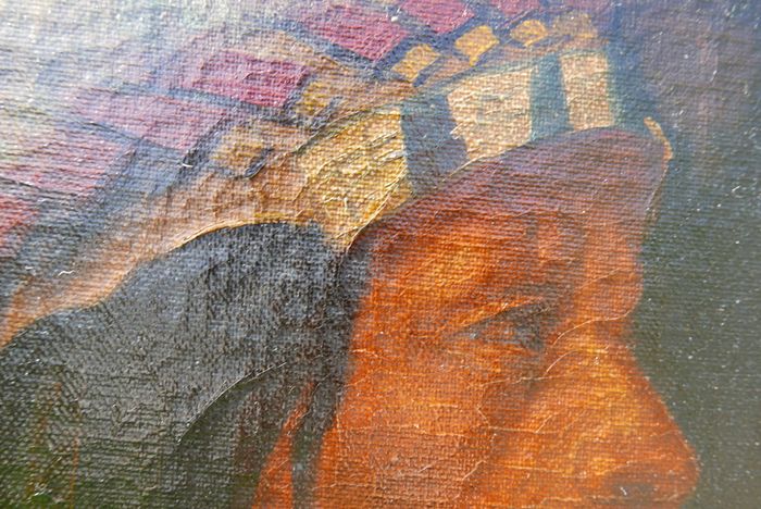 Antique  (American, 1886-1953) Portrait of an Indian Chief Oil on Canvas  28 x 21 inches