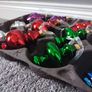 Retro Vintage Style Christmas Baubles one Box of x12 Glass Ornaments Image 2