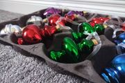 Retro Vintage Style Christmas Baubles one Box of x12 Glass Ornaments