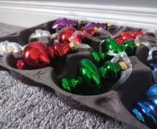 Retro Vintage Style Christmas Baubles one Box of x12 Glass Ornaments