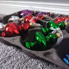 Retro Vintage Style Christmas Baubles one Box of x12 Glass Ornaments