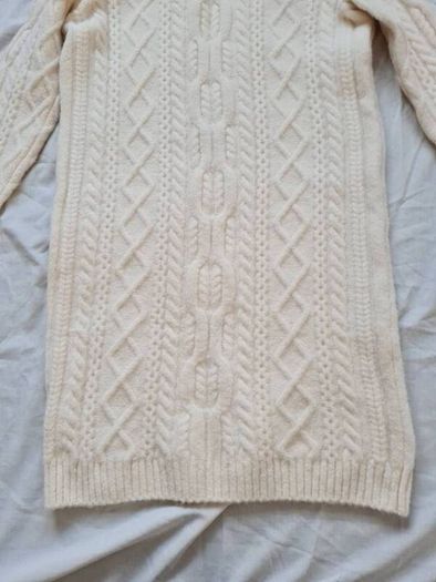 Lacoste alpaca wool Knitted long jumper Size 10 eu 38 cream in new condition