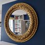 Ornate Large Gold Gilt Frame Round Wall Mirror Image 2