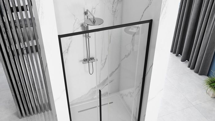 Black matt sliding shower door