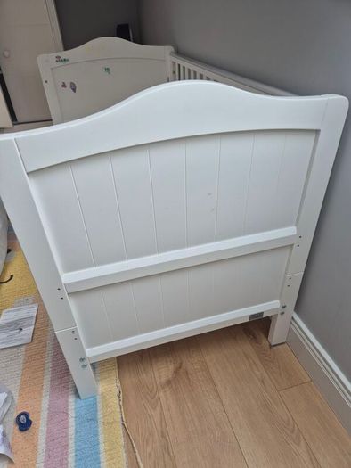 Cot Bed with Mattress (Grey or White)