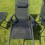 2 black recliner garden chairs Image 3