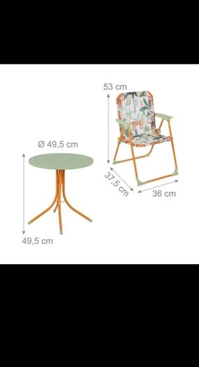 Picnic table,Kids table set. Outdoor furniture set. Kids camping set. 4-Piece set: Kids ensemble with 2 folding chairs, table and parasol