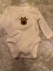 baby Christmas newborn body long sleeve vest Santa's little helper