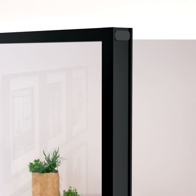 Interior Door Black 76x201.5 cm Tempered Glass&Aluminium