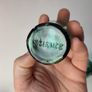 235 - Beautiful Set of 3 1950s Vintage Turquoise Glass Bottom Embossed Letters Science Medicine Pills Chemicals Collectible Decorative Jars Image 7