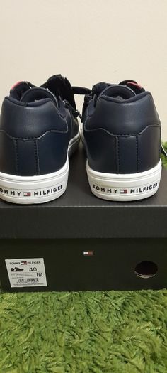 Tommy Hilfiger Unisex Leather Footwear Low Cut Lace-Up Sneaker Blue UK-6.5/EUR-40 Style:T3B4-30509-0739800-/Blue-2024
