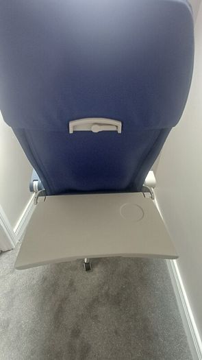 Airbus A320/A321 Aircraft Seat Swivel Office Chair | Genuine Airline Seat with Tray Table & Life Jacket