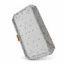 Silver Satin Rhinestone Clutch Bag Wedding or Party Image 7