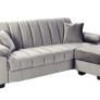 Sofa Bed with Storage & Pouffe 210cm Yadhi Grey 3-4 Seater Space Image 4