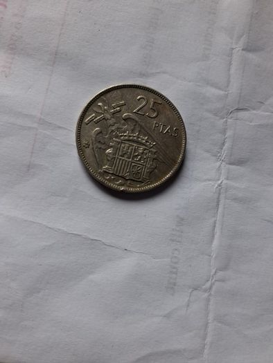25 ptas Spanish coin 1957