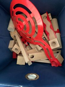wooden marble run