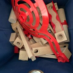 wooden marble run