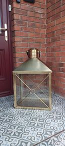 Large brass lantern with strap handle