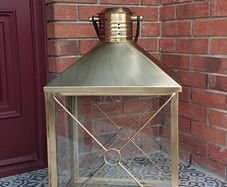 Large brass lantern with strap handle