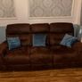 DFS suede 3 seater reclining sofa Image 7
