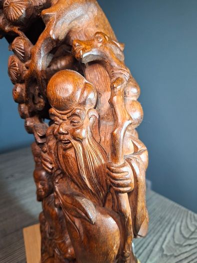 Chinese Wood Carving Qing Large 35cm