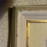 frame vintage swept/moulded off-white painted wooden frame with a gold-gilded inner slip/sight edge Image 8