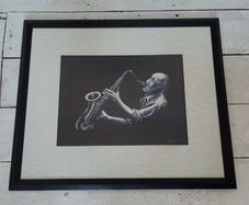 Vintage framed Jazzman print