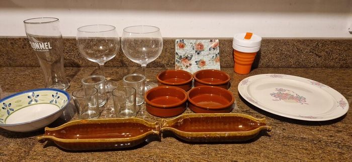 Gin glasses vintage plate and more