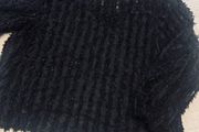 Gallery black fuzzy textured top XL