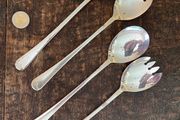 Set of Antique Sheffield Silverplated Salad Servers (4 pieces)