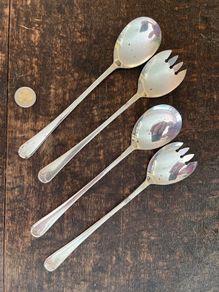 Set of Antique Sheffield Silverplated Salad Servers (4 pieces)