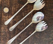 Set of Antique Sheffield Silverplated Salad Servers (4 pieces)