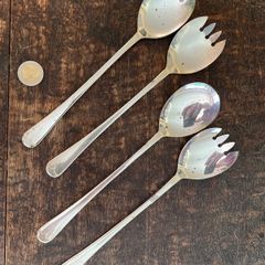 Set of Antique Sheffield Silverplated Salad Servers (4 pieces)