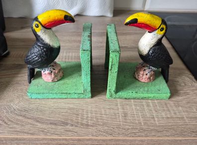 Antique Guinness Toucan book ends